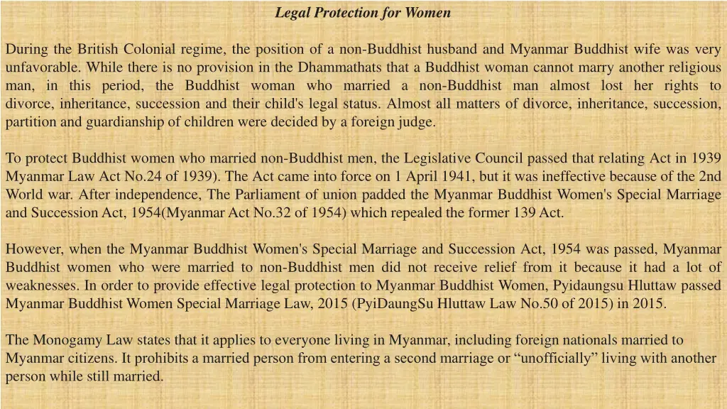 legal protection for women