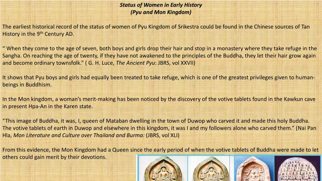 status of women in early history