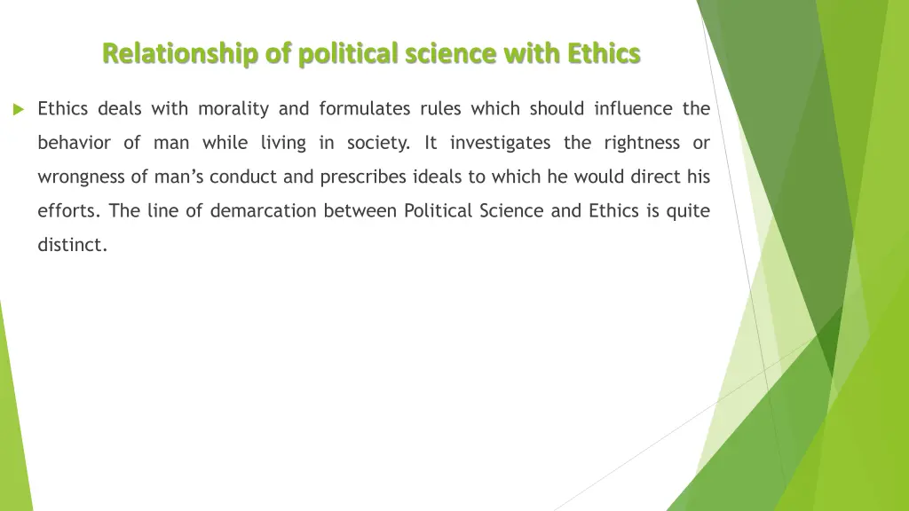 relationship of political science with ethics