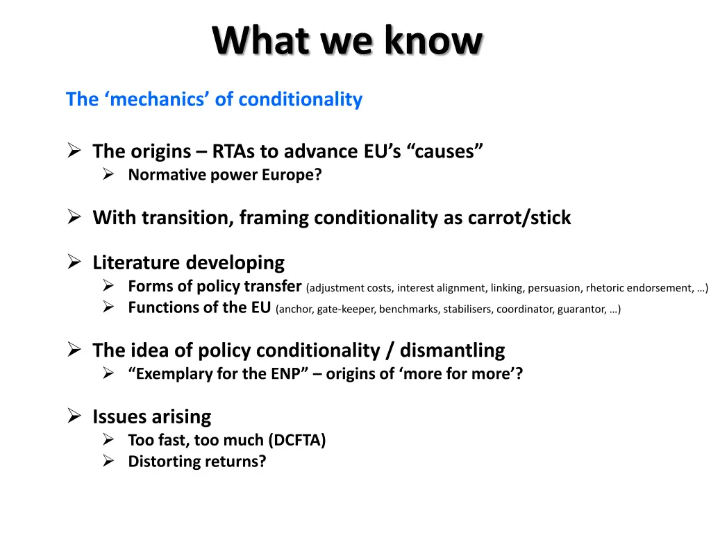 what we know