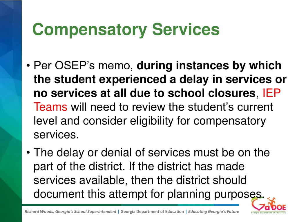 compensatory services