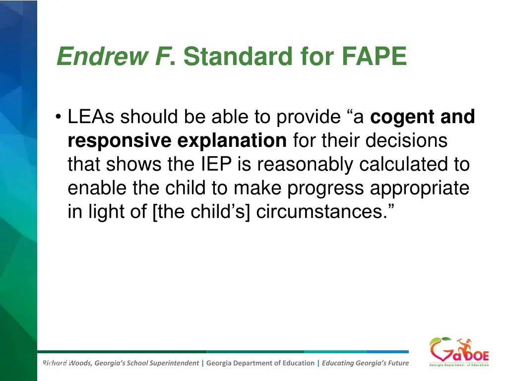 endrew f standard for fape 1