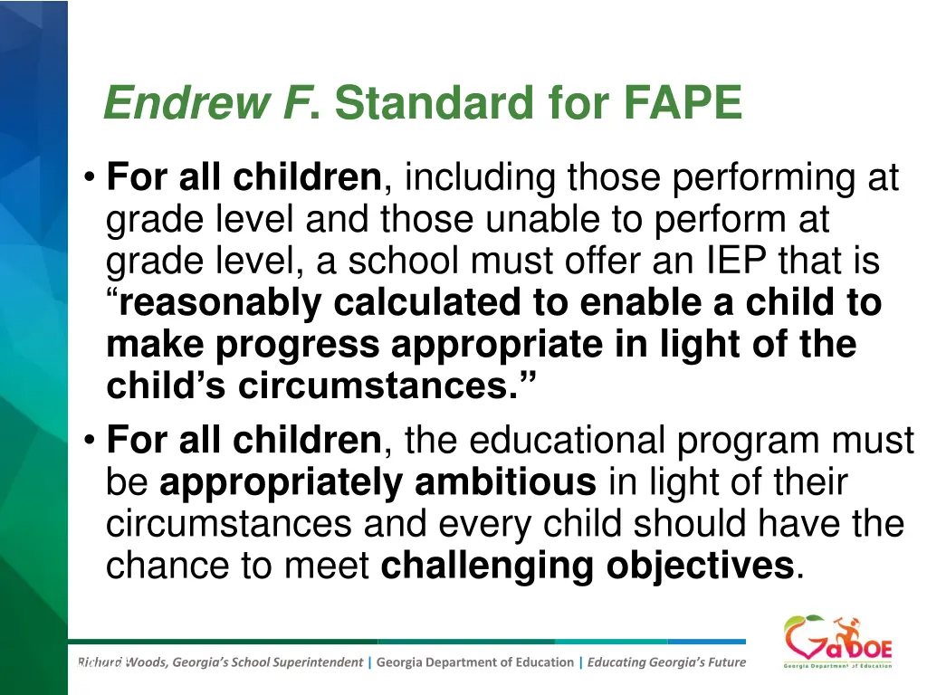 endrew f standard for fape