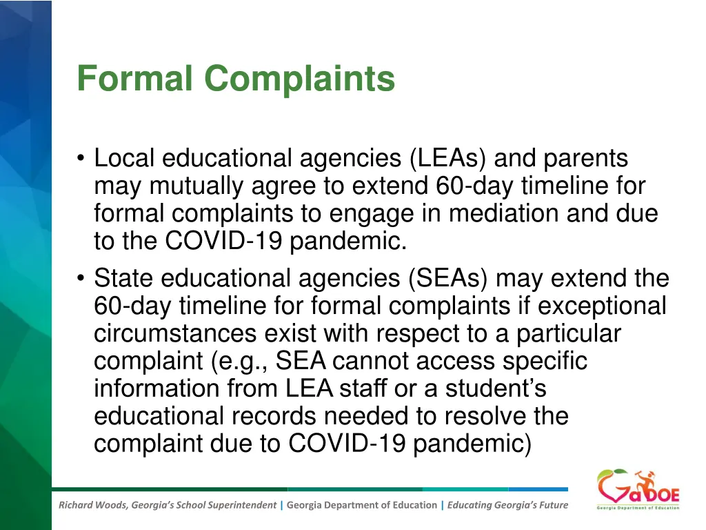 formal complaints
