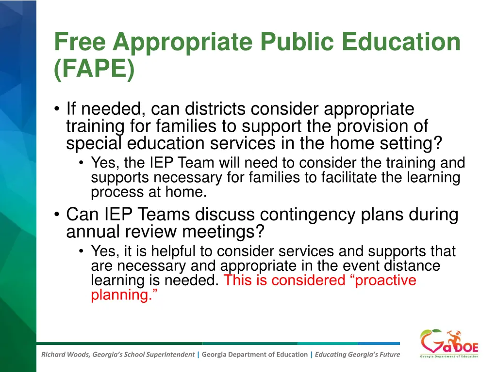 free appropriate public education fape 2