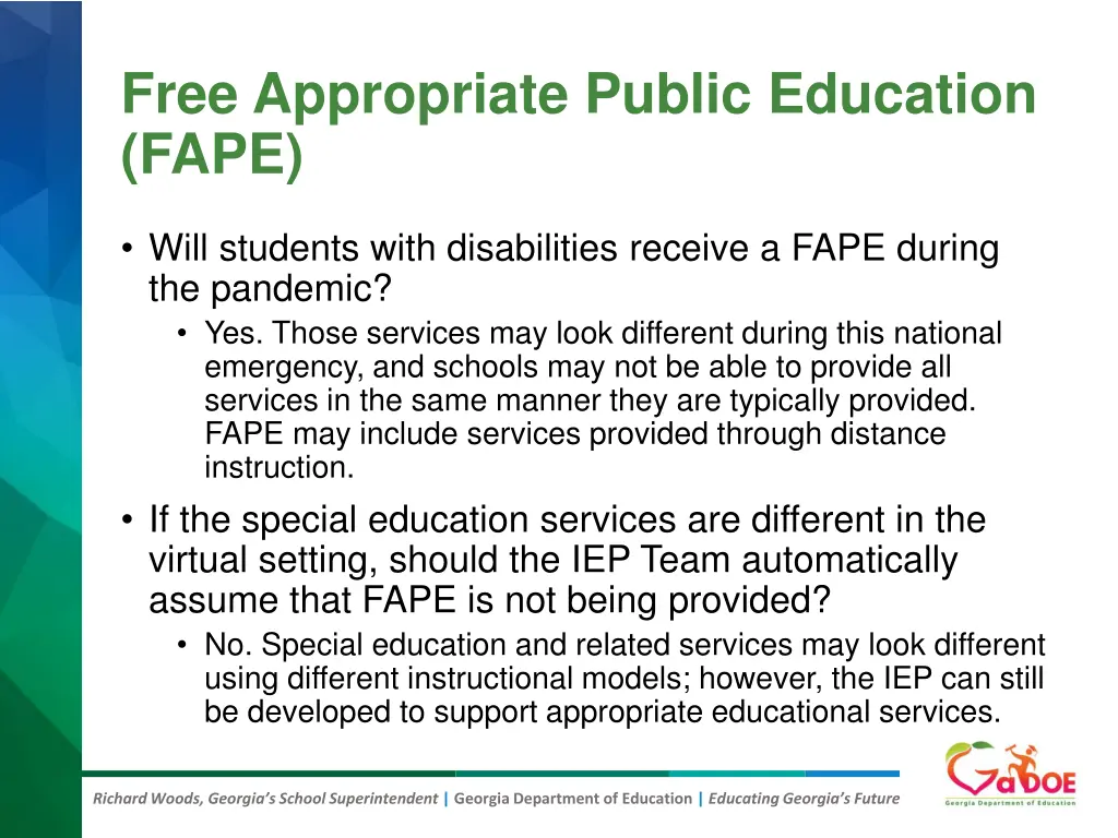 free appropriate public education fape