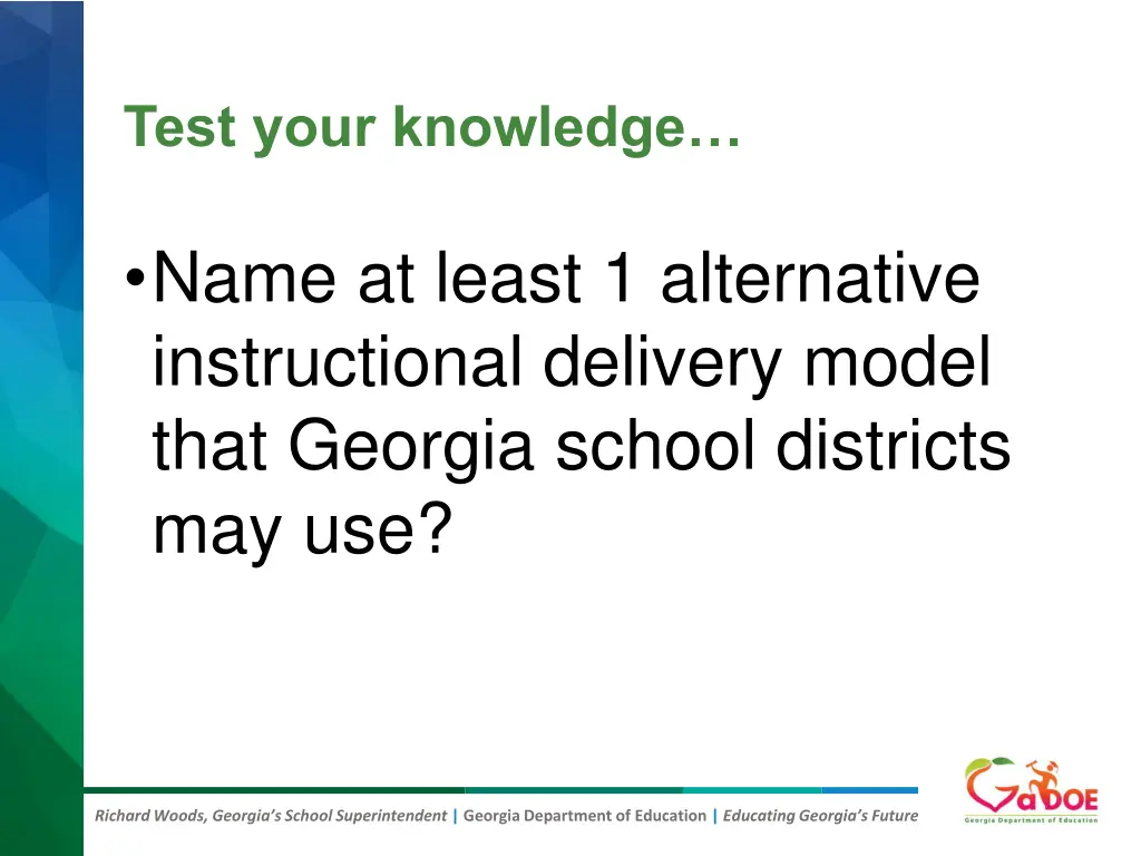 test your knowledge