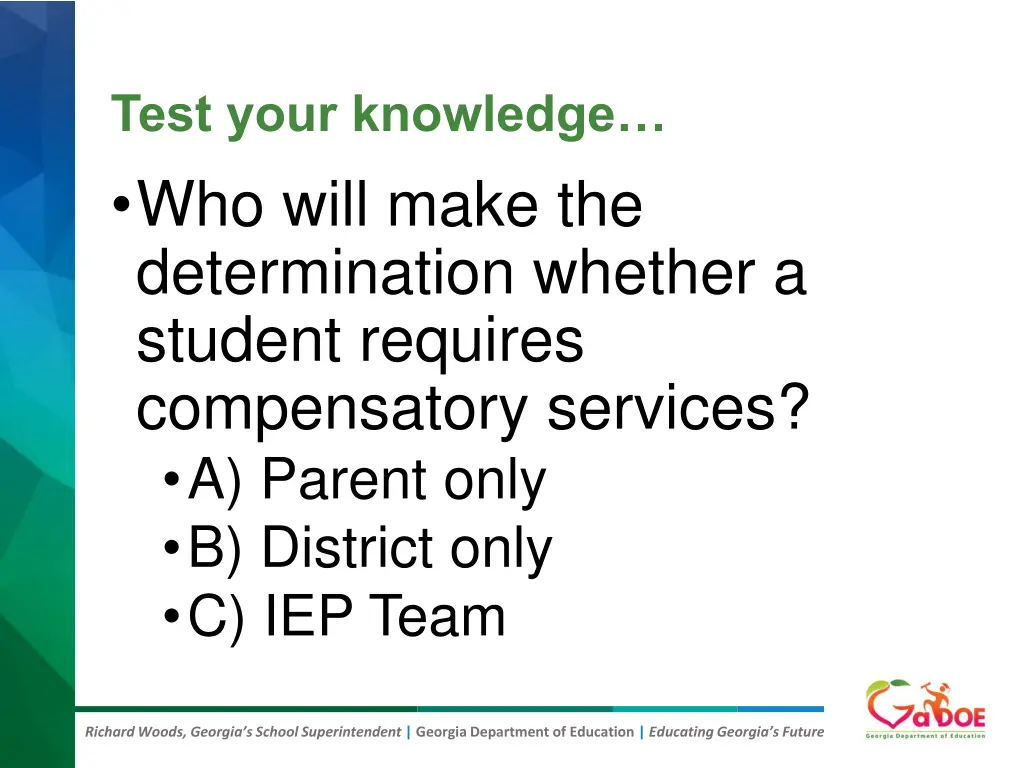 test your knowledge who will make