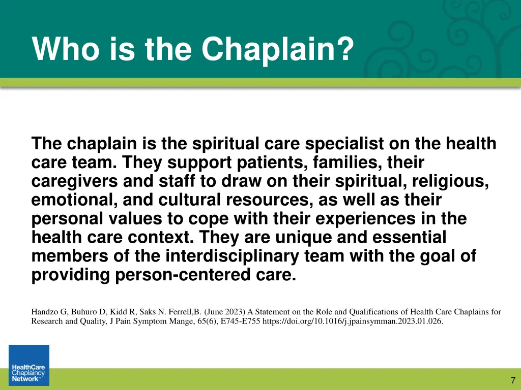 who is the chaplain