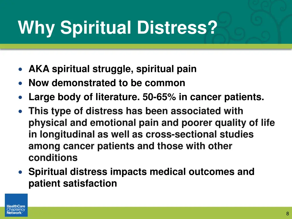 why spiritual distress
