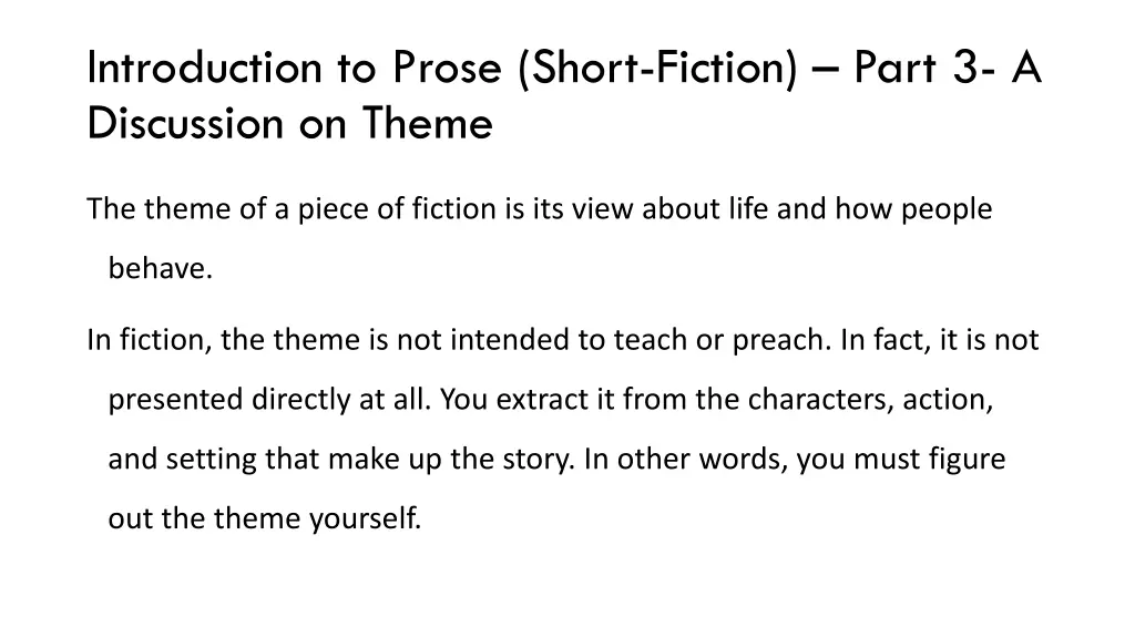introduction to prose short fiction part