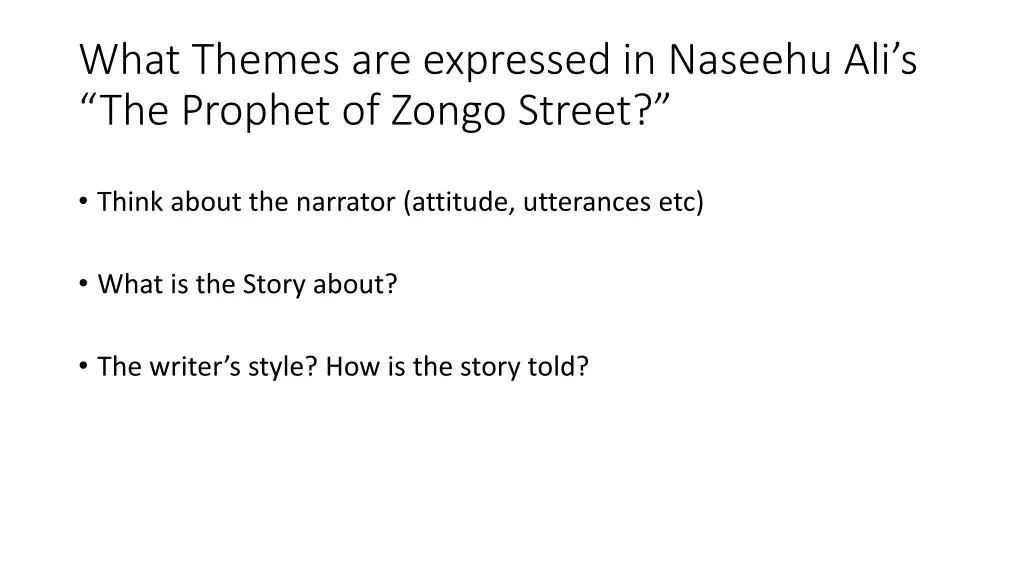 what themes are expressed in naseehu