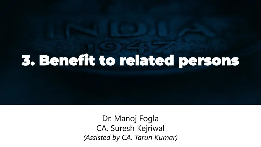 3 benefit to related persons 3 benefit to related