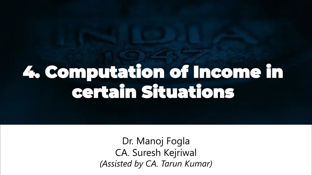 4 computation of income in 4 computation