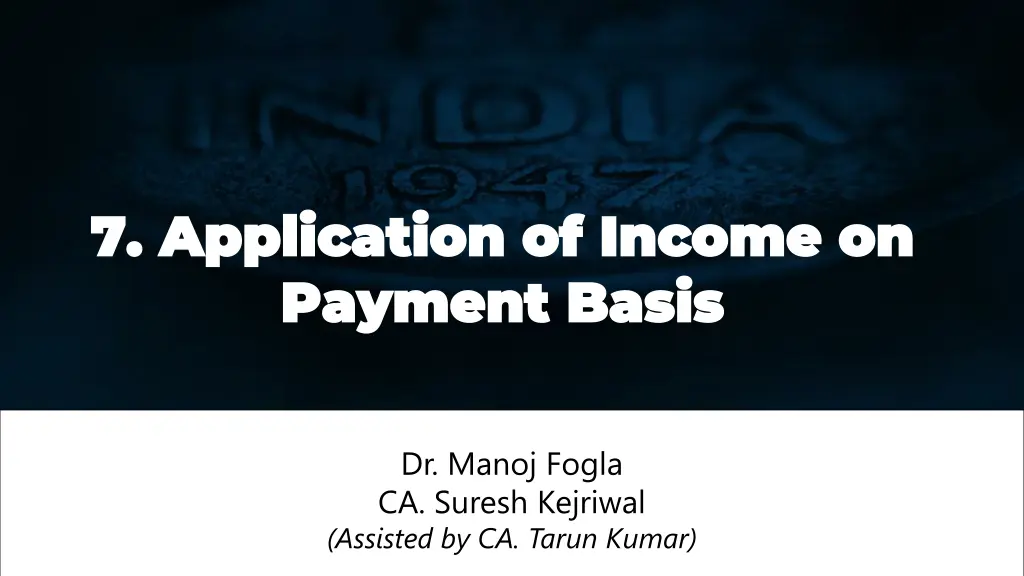 7 application of income on 7 application