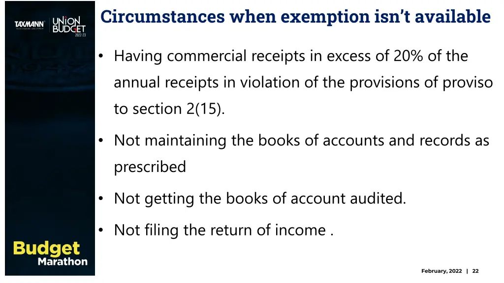 circumstances when exemption isn t available