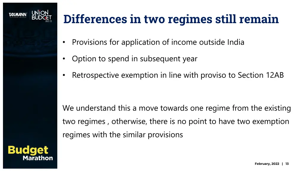 differences in two regimes still remain