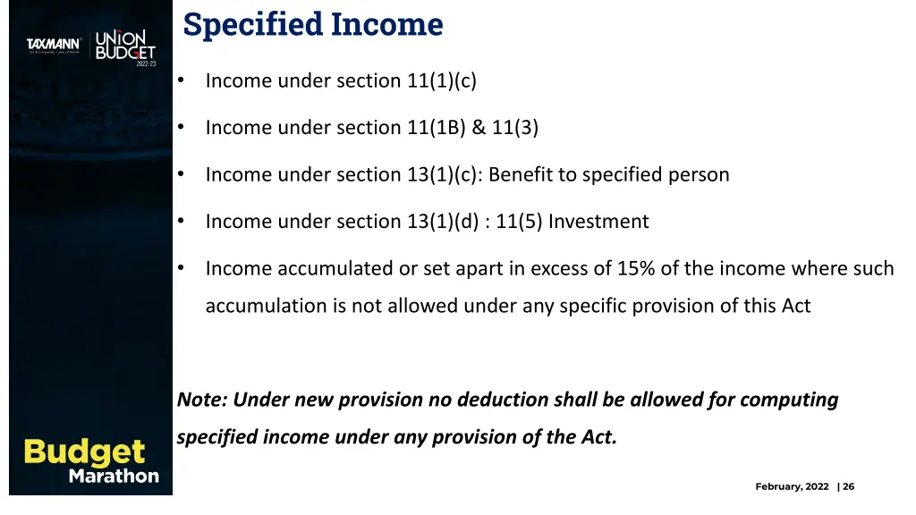 specified income