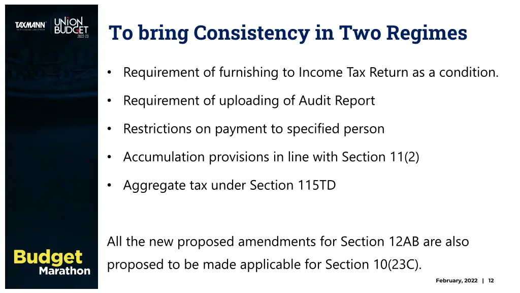 to bring consistency in two regimes