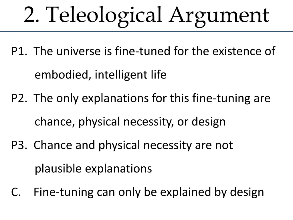 2 teleological argument
