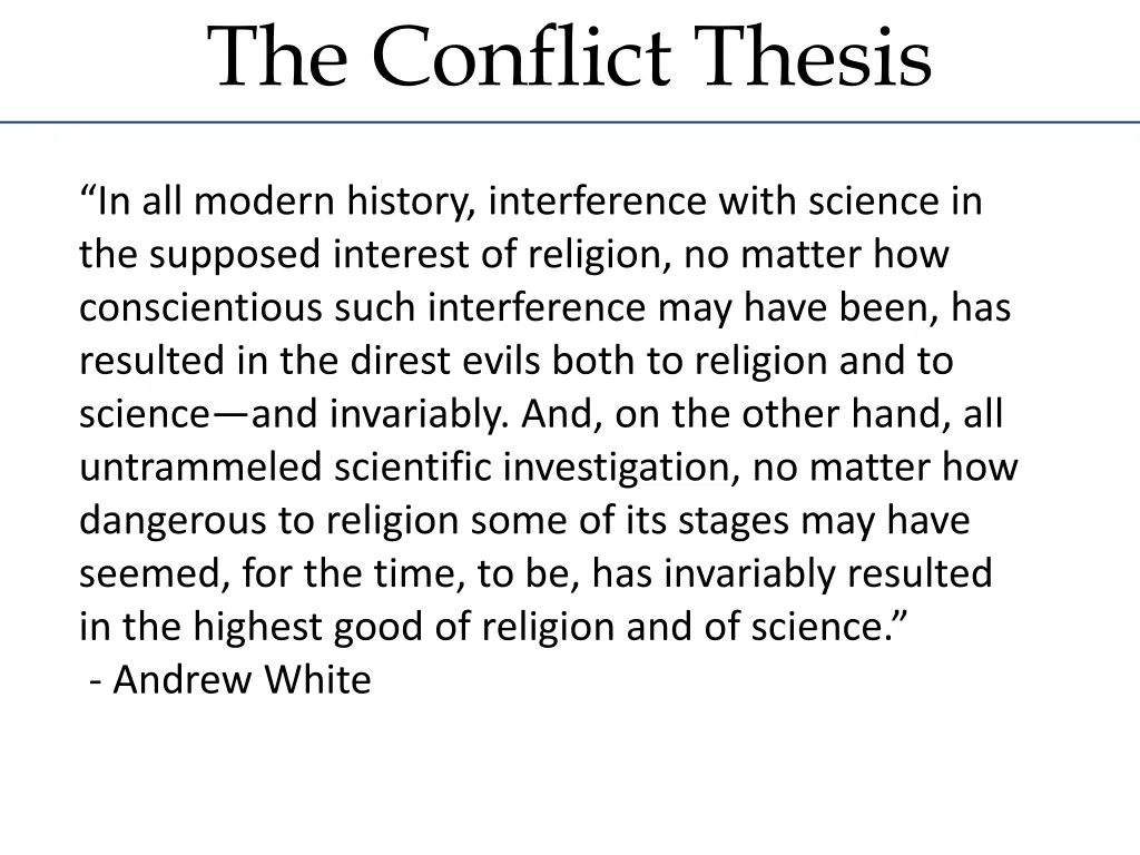 the conflict thesis 3