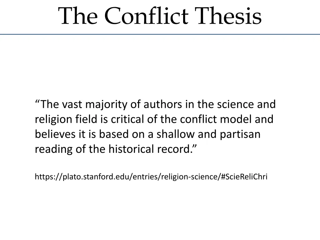 the conflict thesis 4
