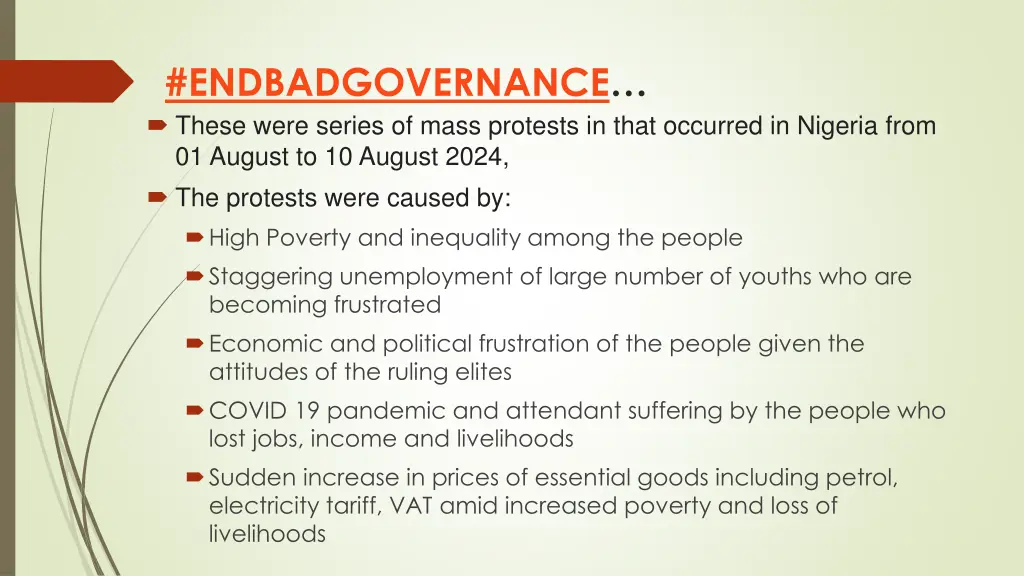 endbadgovernance these were series of mass