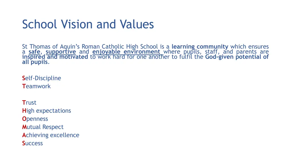 school vision and values