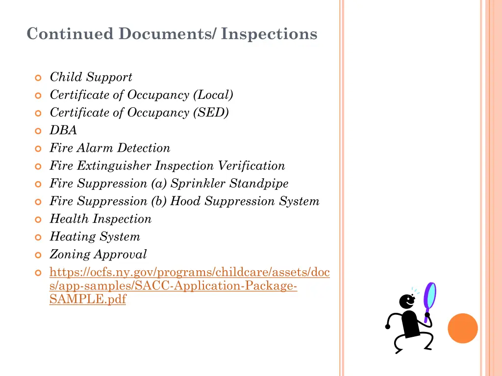continued documents inspections