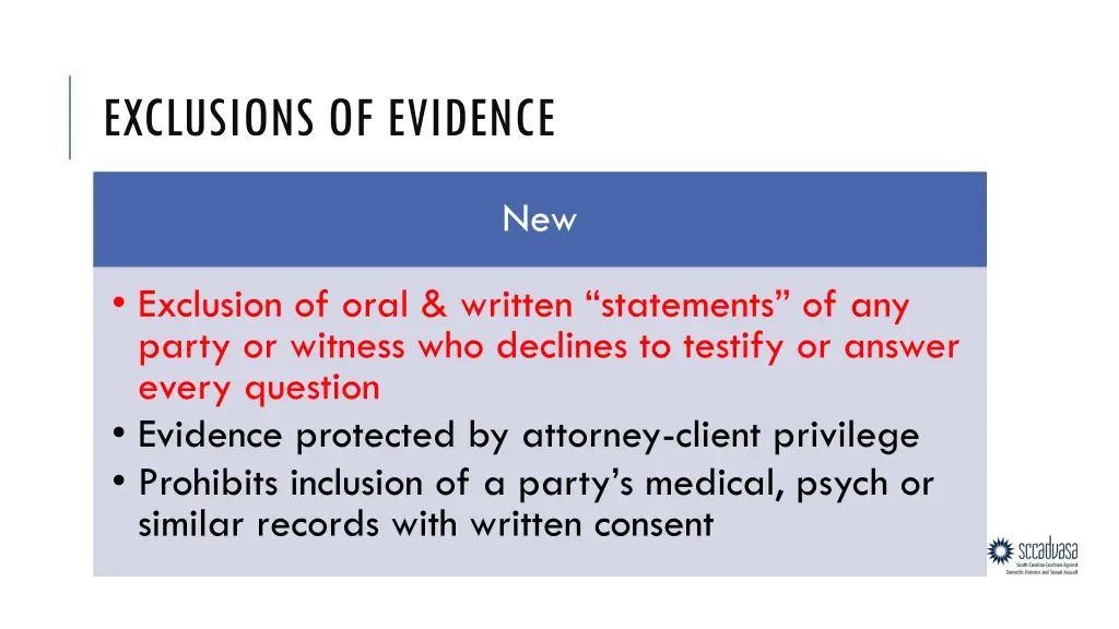 exclusions of evidence
