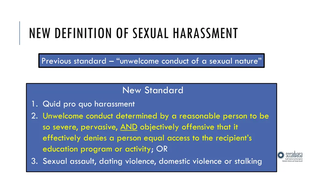 new definition of sexual harassment