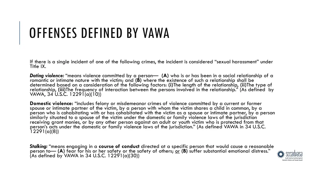 offenses defined by vawa