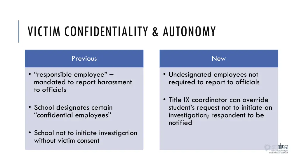 victim confidentiality autonomy