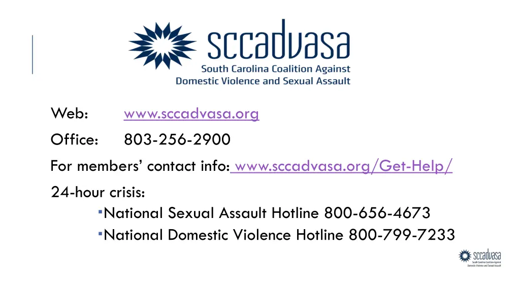 web office for members contact info www sccadvasa