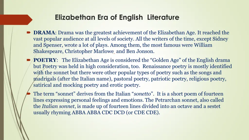 elizabethan era of english literature 1