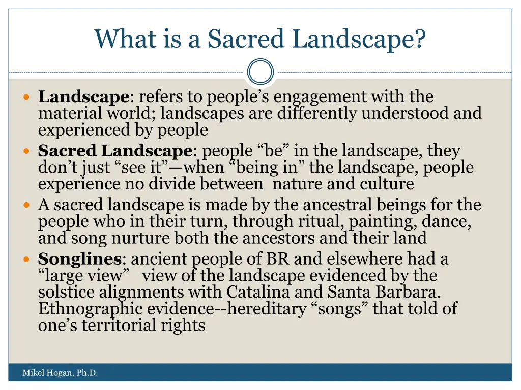 what is a sacred landscape