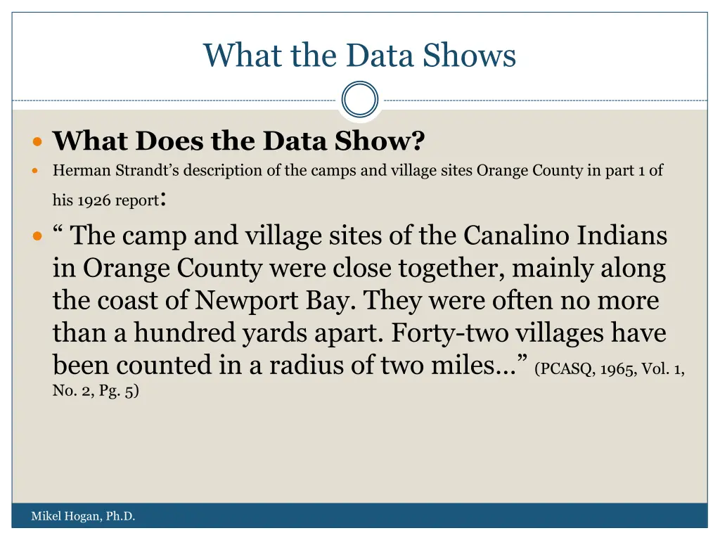 what the data shows