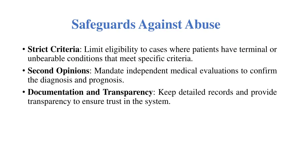 safeguards against abuse