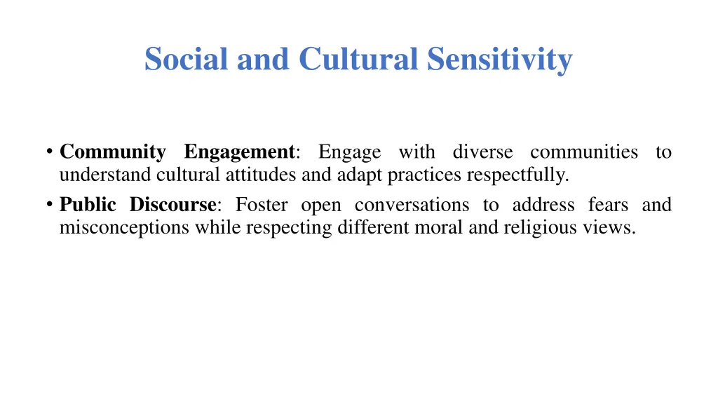 social and cultural sensitivity