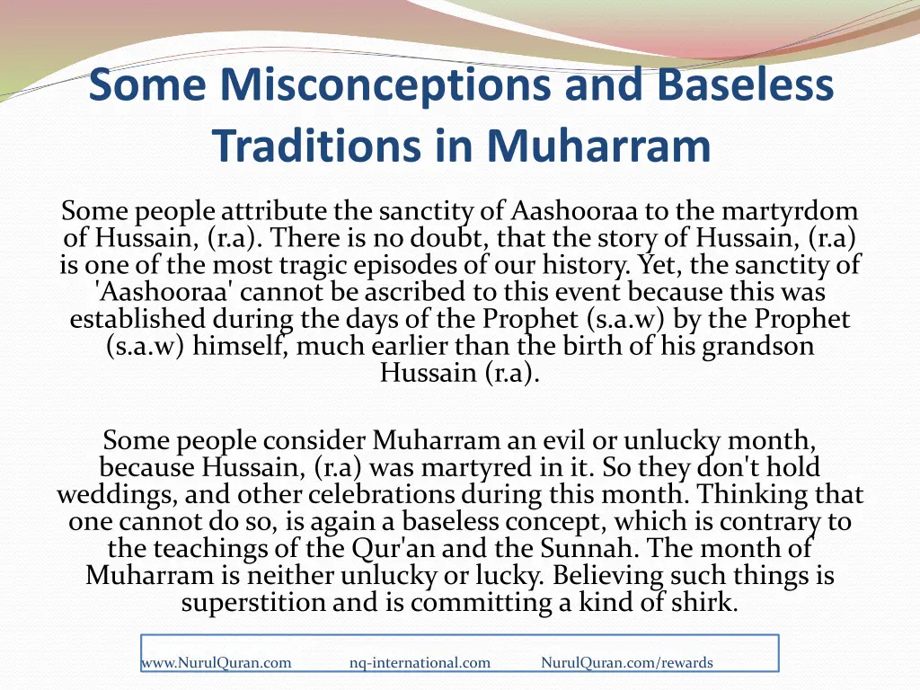 some misconceptions and baseless traditions