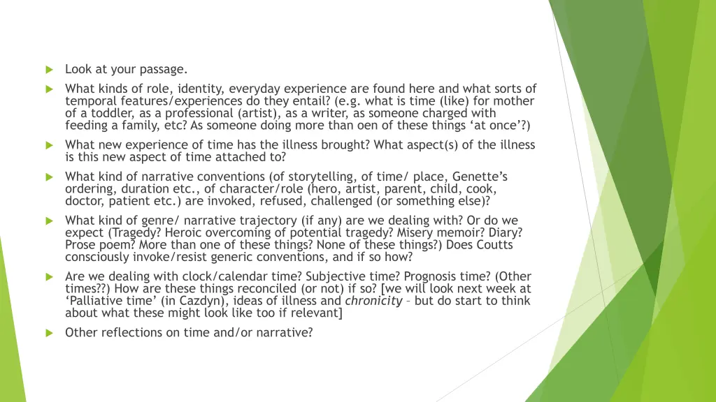 look at your passage what kinds of role identity
