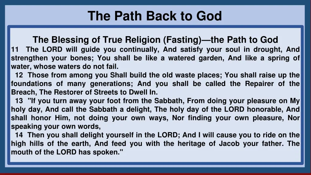 the path back to god 1