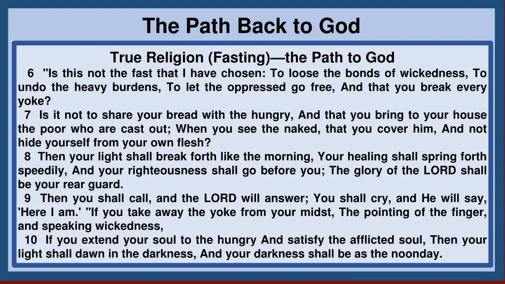 the path back to god