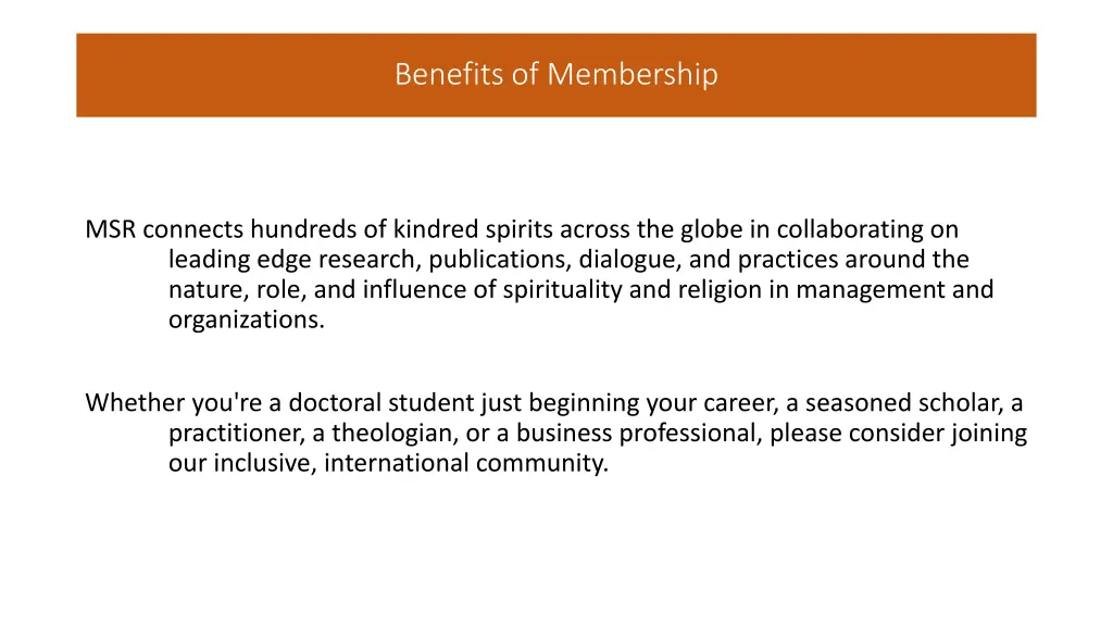 benefits of membership