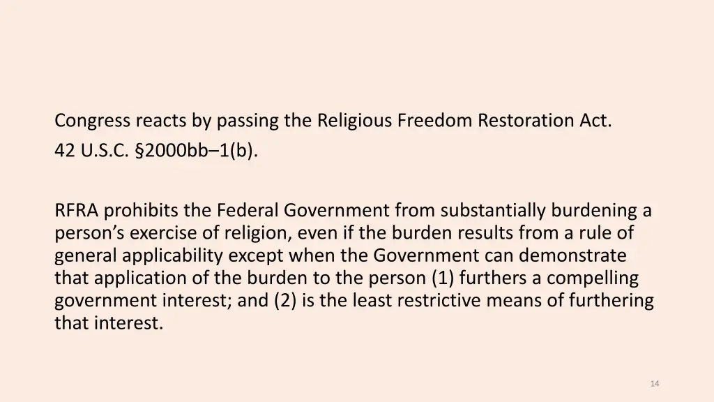 congress reacts by passing the religious freedom