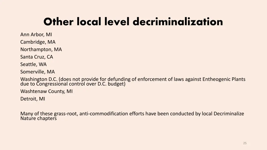 other local level decriminalization