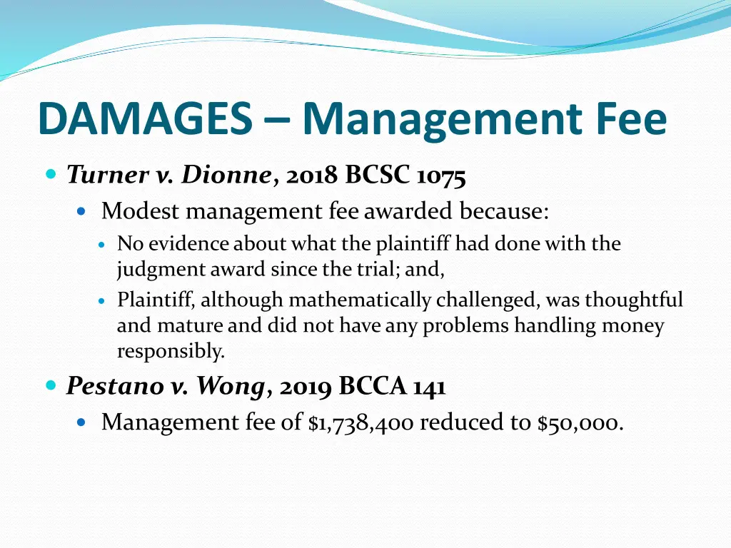 damages management fee