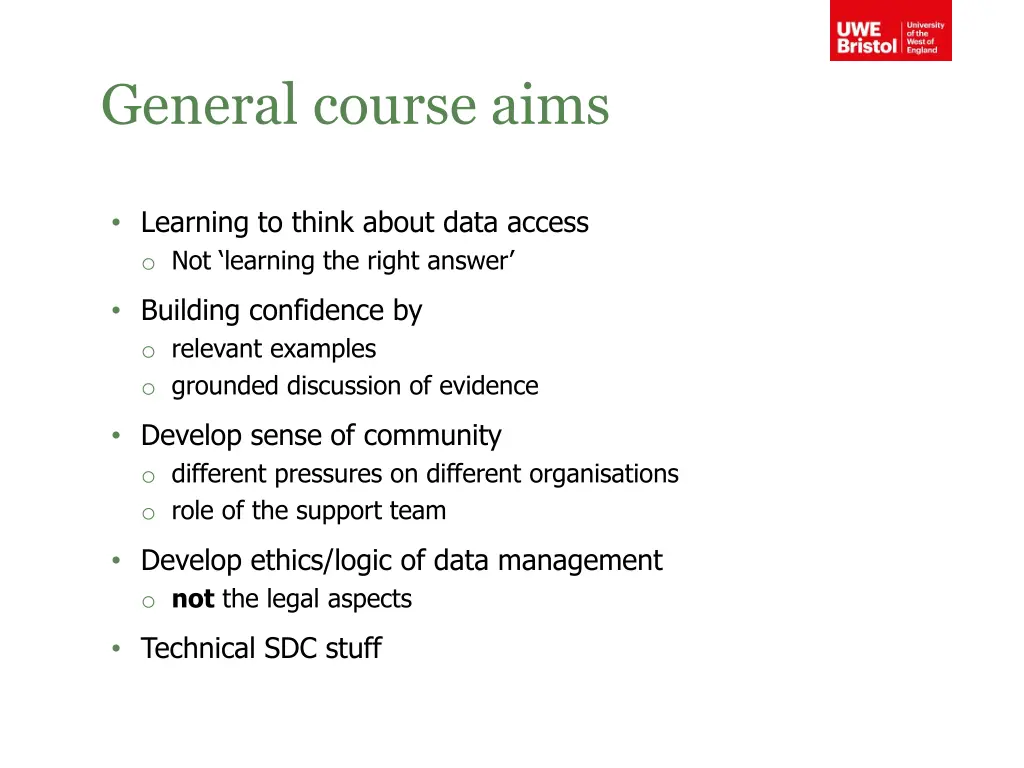 general course aims