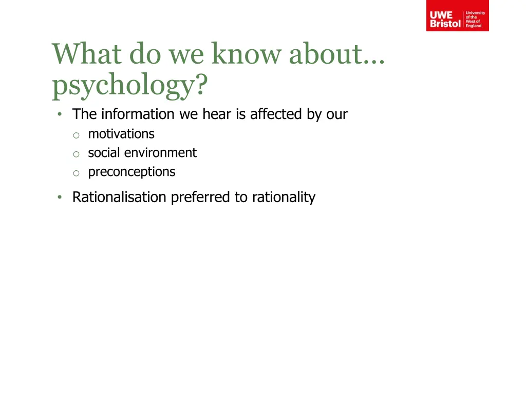 what do we know about psychology the information