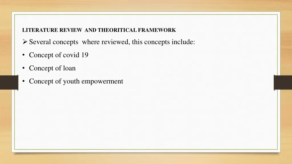 literature review and theoritical framework